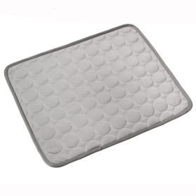 Pet Dog Cat Ice Silk Cold Nest Pad For Cooling In Summer (Option: Gray-70x56cm)