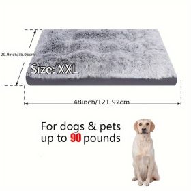 Pet Dog Bed Long Plush Cozy Warm Sleeping Beds Washable Anti-Slip Kennel Mats (Option: C)