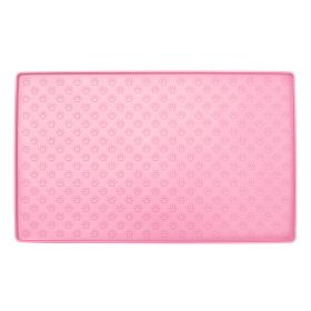 Spot Pet Mat, Waterproof And Easy To Clean Silicone Dog Mat, Cat Mat, Square Pet Placemat, Pet Supplies (Option: Pink-Small)