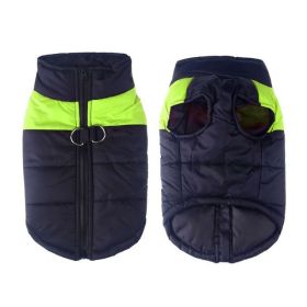 Windproof Dog Winter Coat Waterproof Dog Jacket Warm Dog Vest Cold Weather Pet Apparel  for Small Medium Large Dogs (Color: Green, size: 2XL)