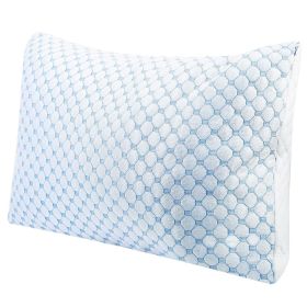 Cooling Memory Foam Pillow Ventilated Soft Bed Pillow with Cooling Gel Infused Memory Foam Heat Moisture Reducing Cooling Fiber Breathable Machin (size: King_1Pc)