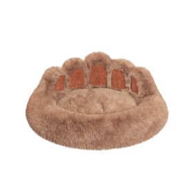 Cute Dog Bed Bear Paw Shape Pet Bed - Dog Beds & Furniture for Small and Medium Dogs, Cat Beds for Indoor Cats (Color: Khaki, size: XS-50cm/20inch)