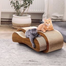 2 In 1 Cat Scratching Board Lounger Bed (Option: Wood)